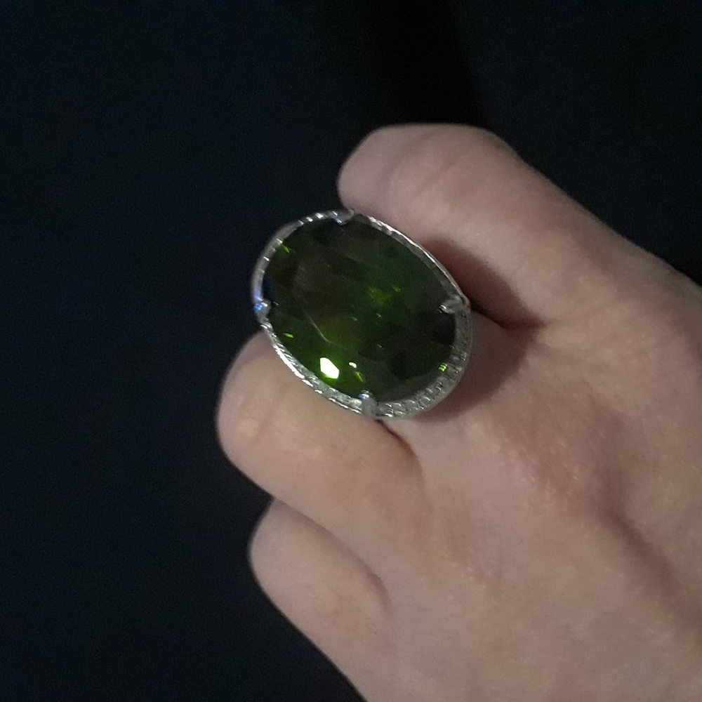 Large emerald cocktail ring
